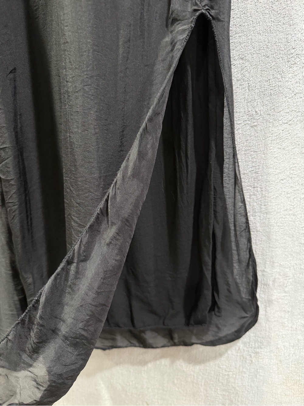 Tempo Paris Silk Lined Pants Black Side Slits Women’s Size M Resort Wear Boho - Picture 6 of 10